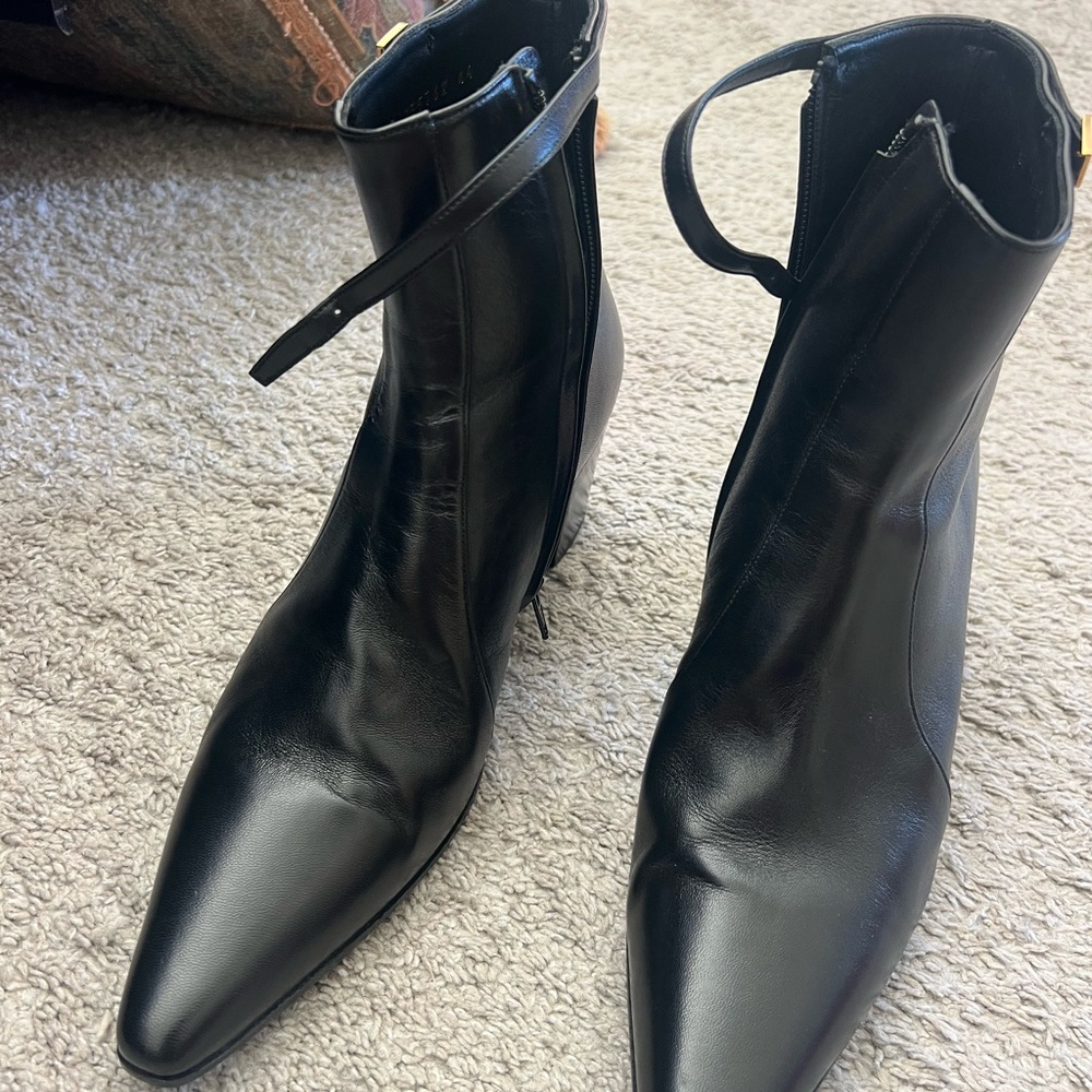 Saint Laurent Black Leather Men's Boots